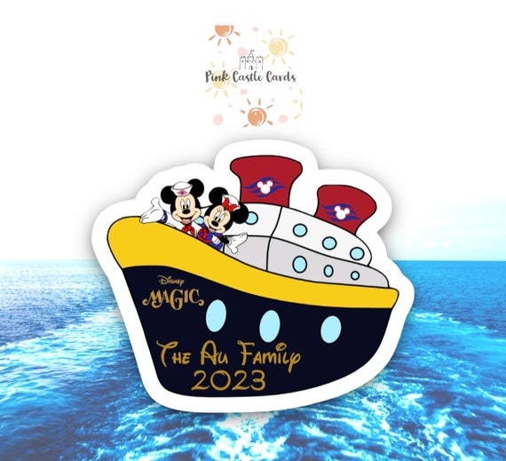 Magnetic door decoration Family name stateroom Disney cruise line Mickey Minnie ship personalised custom waterproof thick premium 10x12cm
