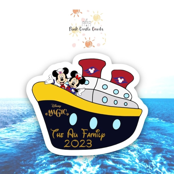 Magnetische Türdekoration Familienname Kabine Disney Kreuzfahrtschiff Mickey Minnie Schiff personalisierte kundenspezifische wasserdichte dicke Premium 10x12cm