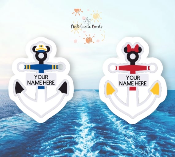 Magnetic cruise door decoration magnets DCL 10x15cm personalised names stateroom Disney cruise anchor cute red blue premium thick waterproof