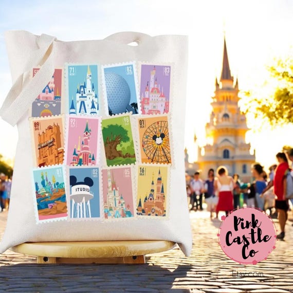Dianey Parks Paris Studios WDW Canvas Tote Bag Foldable Reusable Shoulder Bag For Shopping Travel Daily Commute Perfect Gift Stylish