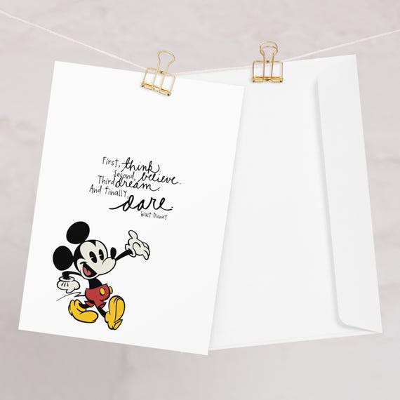 Disney Inspired Greeting Card | Dream Believe Dare Card | Mickey Inspired Card | Inspirational Disney Card | Magical Friendship Card