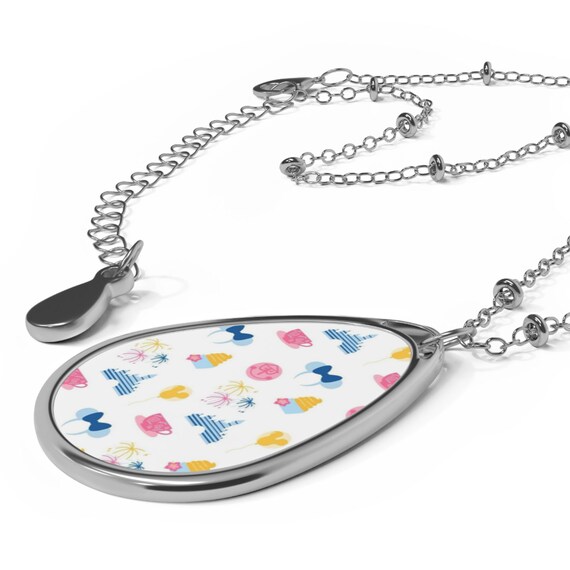 Necklace, Disney Park inspired jewellery, Theme park souvenir, Ride lover gift, Oval pendant, Magical accessory