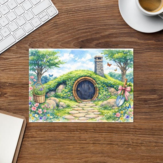 Fantasy-inspired Hobbit Door Card, Father's day, Mother's day,Birthday, Milestone greetings card