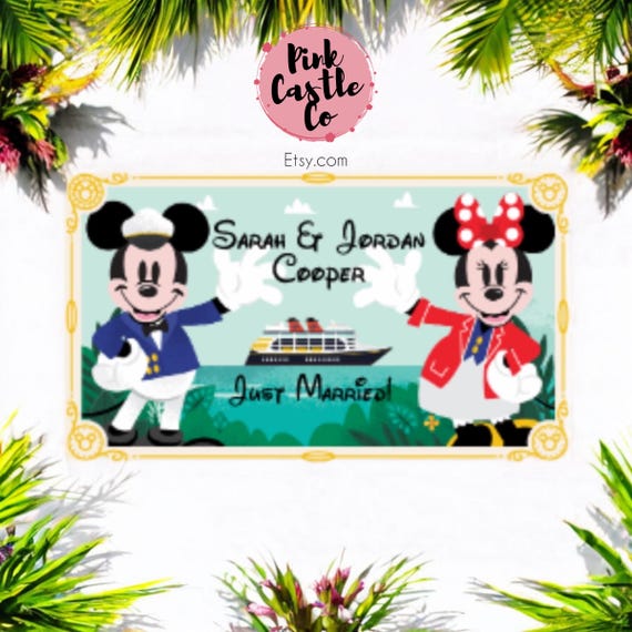 Captain Mickey and Minnie ship Magnetic door decoration Family name 20cm approx stateroom Disney cruise line personalised premium waterproof