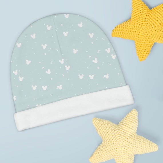Baby Beanie,Disneyworld Mickey subtle details blue-green Vintage-Inspired Baby Hat,Perfect for Newborns,Baby Showers,Gift for Infants,unisex