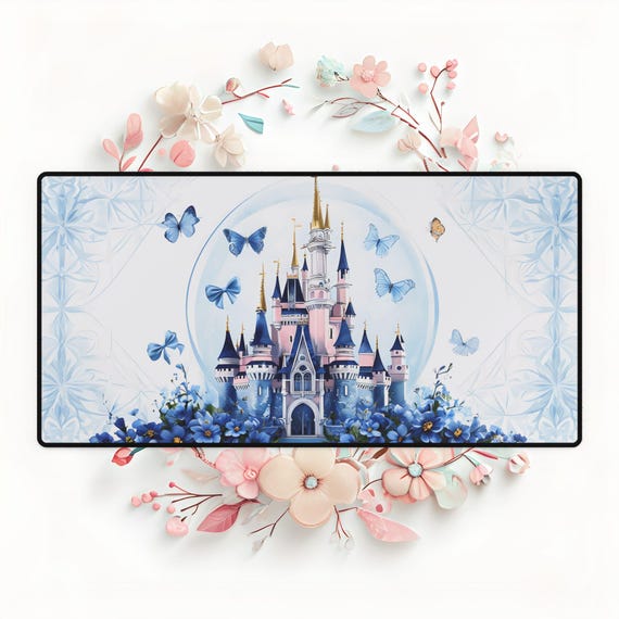 Magical Disney Castle Desk Mat Enchanted Office Decor for Dreamers, Home, School, Birthday Gift, Fairytale, Desk Accessories, mouse pad mat