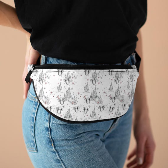 Disney Castle inspired Mouse Pattern Fanny Pack | Cute Park Hopping Hip Bag