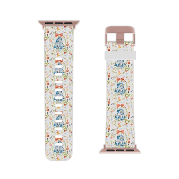 Watch Band, Christmas Disney Castle Mickey Inspired Apple Watch Strap, Various Styles and Sizes, Holiday Gift, Seasonal Accessory