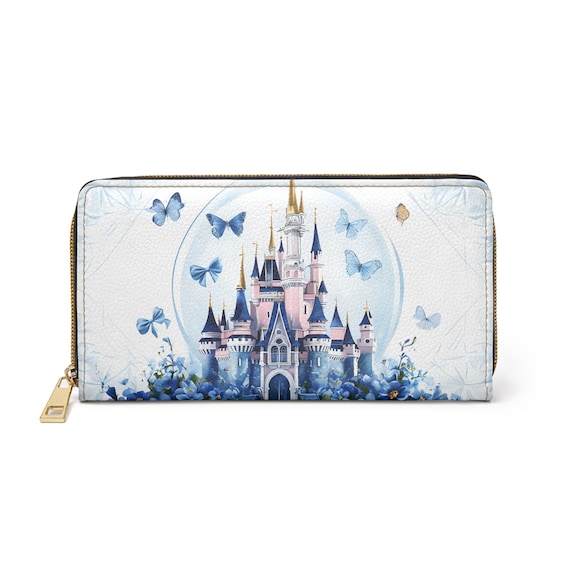 Disney Inspired Cinderella Castle Zipper Wallet, Fairy Tale Accessory, Magical Gift for Disney Lovers, Wallet Organizer, Princess Theme