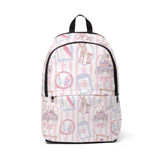 Disney Parks inspired pastel pink frame pattern Backpack | cute illustration print