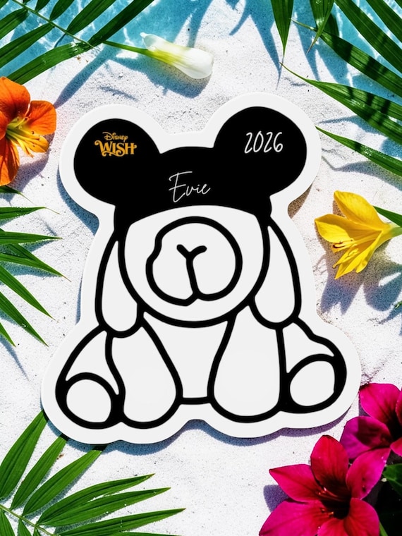 Evie Disney Cruise Line Door Magnet Personalised Mouse Ears Die-Cut Various Sizes