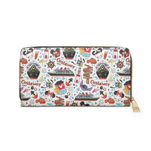 Disney Cruise Line Inspired Wallet, Fun Mickey Minnie Art, Vibrant Zipper Purse, Travel Accessories, Disney Fan Gift, Vacation Essentials image 3