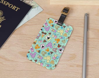 Disney Park Snacks Luggage Tag, Travel Suitcase Tag, Disneyworld Baggage Label, Disneyland Backpack ID, Theme Park Souvenir