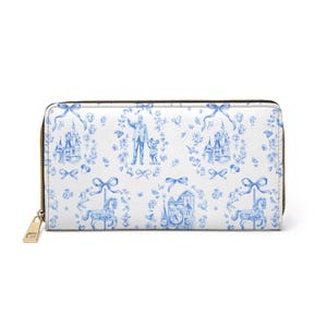 Disney Parks Inspired Zipper Wallet, Fairy Tale Print, PU Leather