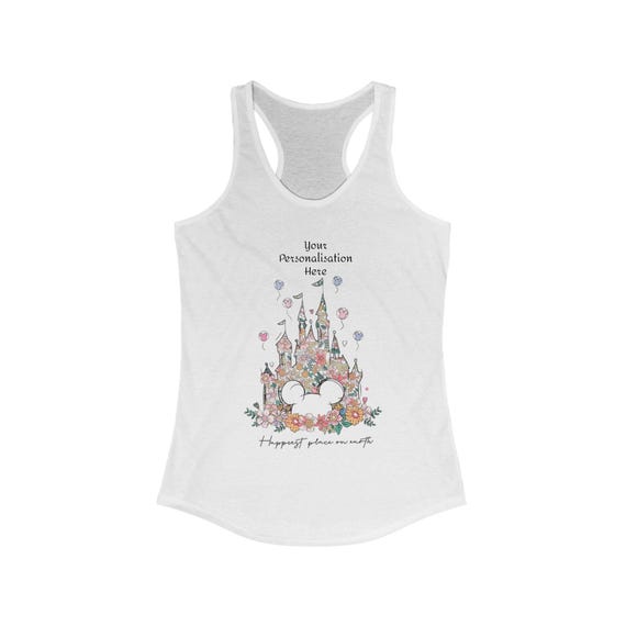 Disney Castle Racerback Tank, Personalized Vacation Top, Summer Outfit, Gift for Her, Fun Family Trip