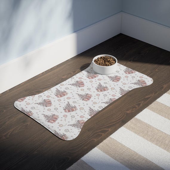 Whimsical Disney Castle Cute Pet Feeding Mats for Dogs, Cute Puppy Bowls, Animal Lover Gifts, Cat Feeding Stations, Home Decor