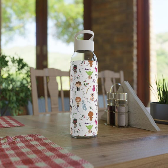 Water Bottle, Star Wars Floral Disney Fan Gift, Cute Hydration Flask, Galaxy Inspired Drinkware, Mother's Day Present