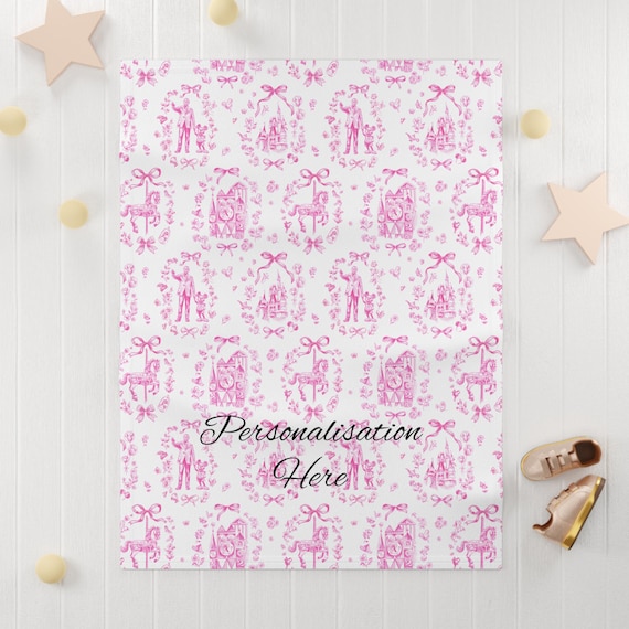 Fleece Baby Blanket, Pink Disneyworld Mickey Walt Inspired Toddler Blanket, Soft Nursery Décor, Baby Gift, Cosy Playroom Accents, Birthdays