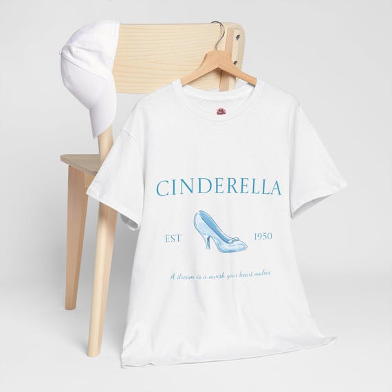 Cinderella Glass Slipper Tee, Disney Princess T-Shirt, Unisex Cotton Shirt, Casual Princess Bound Top, Fairytale Graphic Tee