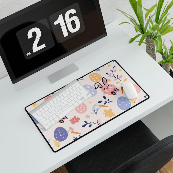 Cute Easter Desk Mat, Seasonal Mouse Pad, Holiday Office Decor, Spring Computer Accessory, Easter Bunny Desk mouse mat