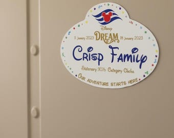 Gepersonaliseerde Disney Cruise magneet, op maat gemaakte hutdeurdecoratie met familienaam