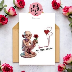 Inspirowana fantasy Smegol Gollum Wesołych Walentynek Rocznica Ślub Miłość Karta