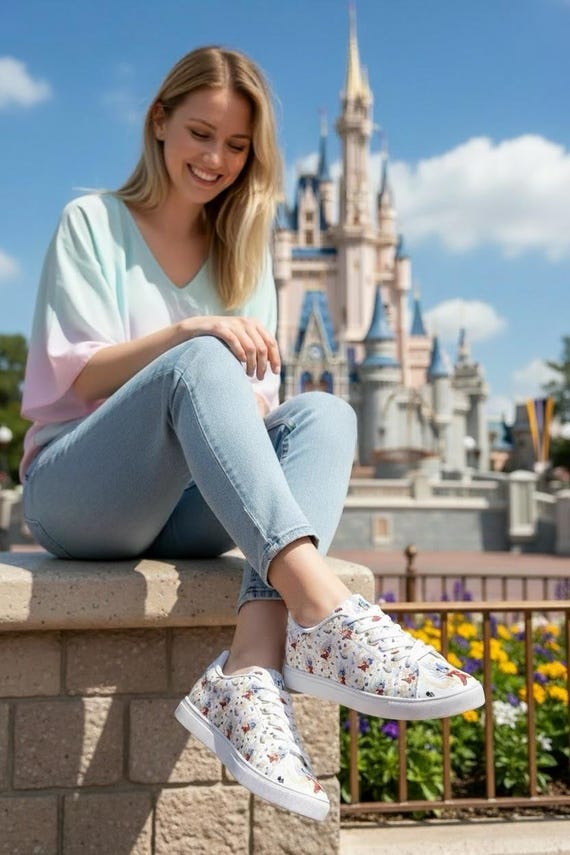 Sorcerer Mickey Sneakers, Disney Inspired Trainers, Magical Castle Shoes, Disney Park Outfit, Cute Disney Shoes, Gift for Disney Fans