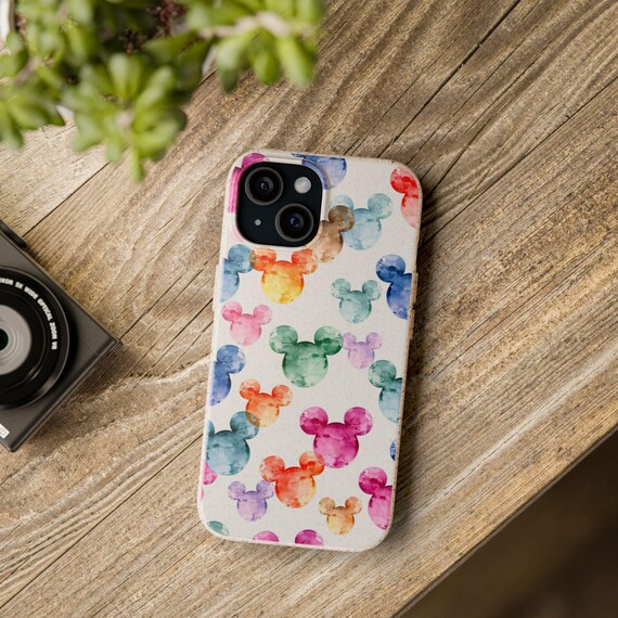 Biodegradable Phone Case Eco Friendly Mickey Mouse Watercolour Bubbles Fun Cute Design Sustainable Gift Cute Cover Disney Samsung iphone