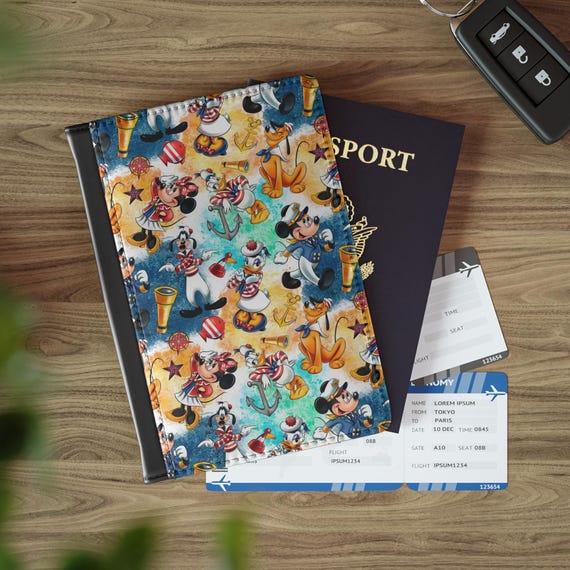 Passport Cover, Disney Cruise Line Inspired, Travel Organizer, Cute Passport Holder, Vacation Accessory