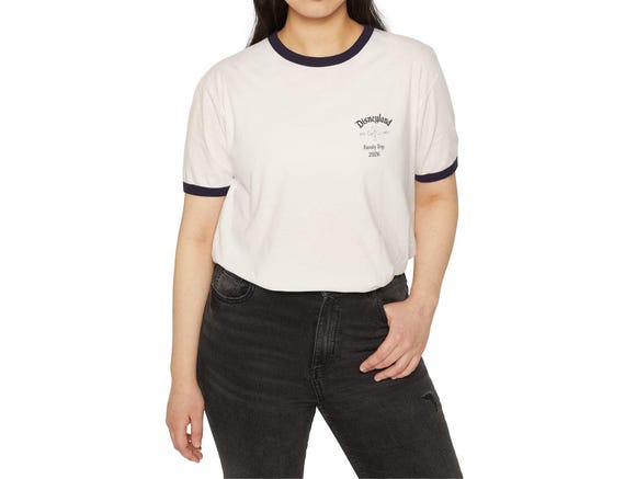 Disneyland Family Trip 2026 Mickey Sketch Ringer Tee T-Shirt | Personalized Name