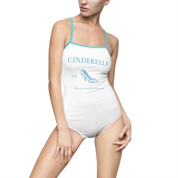 Disney Princess Women's Swimsuit, Cinderella Inspired One-Piece Swimwear, Fun Adult Swimming Costume, Vacation Beach Wear, Summer Pool