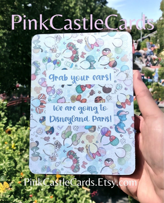Surprise Holiday announcement magically inspired card Disneyland Paris wdw vacation surprise reveal card personalised magic kingdom