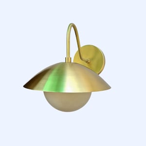 Sputnik Raw Brass Wall Sconce Lamp, Single Holder Wall Vanity Light, Mid Century Modern Fixture, Minimalist Stilnovo Wall Mounted Lighting