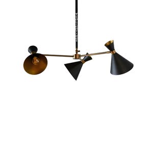 Mid-Century 3-Light Brass Sputnik Lamp, Modern Ceiling Light Fixture, Retro Atomic Chandelier for Home Decor