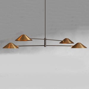 Sputnik Chandelier 1950s, Mid Century 4-Light Raw Brass Stilnovo Pendant, Modern Brass Ceiling Fixture, Retro Lighting For Dining Or Living
