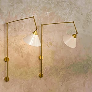 Italian Wall Sconces Pair, Mid Century Modern Sputnik Brass Sconce, Large Stilnovo Inspired Wall Lamps, Vintage Wall Lights, Sputnik Fixture