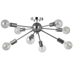 Lustre Sputnik de 8 braços | Luminária de teto artesanal de meados do século para sala de jantar moderna e ideia de presente