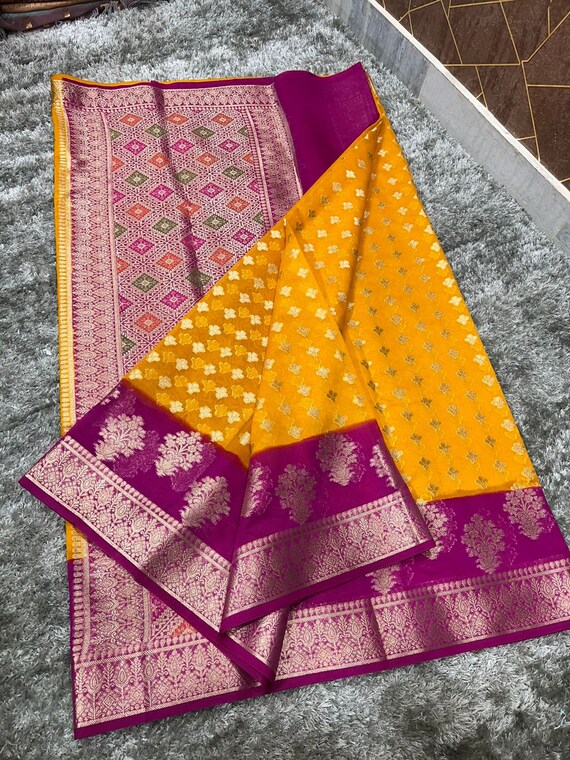 Banarasi Semi Georgette Saree with Stitched Blouse