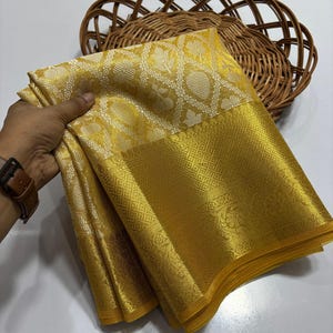Celebrity inspired Banarasi Soft Gold Jaal Pattern Tissue Silk Saree | Wedding Party Wear | Elegant Festive & Bridal Wear | Gifts