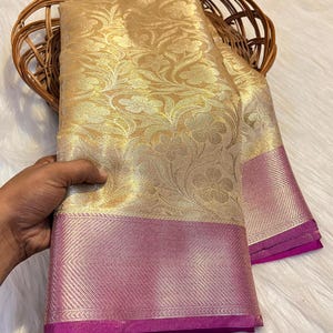Celebrity Inspired Kanjivaram Tissue Silk Saree | Wedding Soft Silk Saree | Party Wear Banarasi Saree | Gifts |Celebrity Style