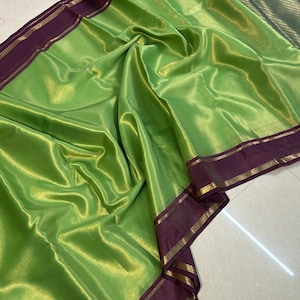 Green Banarasi Cotton Tissue Silk Saree - Handwoven Wedding Wear