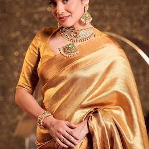 Kanjivaram Tissue Silk Saree: Ankita Lokhande Inspired Banarasi Wedding Saree