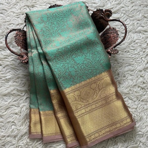 Celebrity Inspired Banarasi Tissue Silk Saree Green Jaal Wedding Wear | Party Wear Saree | Gifts | Banarasi