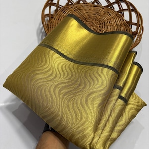 Celebrity inspired Banarasi Soft Gold Jaal Pattern Tissue Silk Saree | Wedding Party Wear | Elegant Festive & Bridal Wear | Gifts