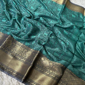 Sai Pallavi Inspired Banarasi Cotton Tissue Silk Saree: Elegant Wedding & Party Wear | Gifts | Banarasi Saree