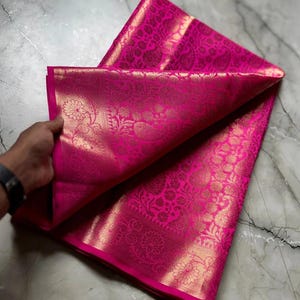 Banarasi Soft Pink Tissue Silk Saree: Jaal Pattern, Wedding & Festive Wear