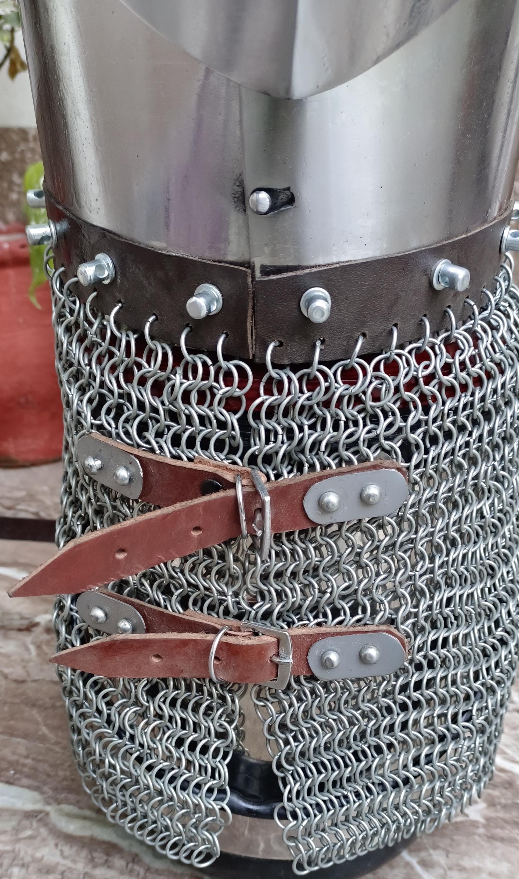 Knights Armor With Rondel, Gothic European Close Helmet 16 Gauge Steel ...