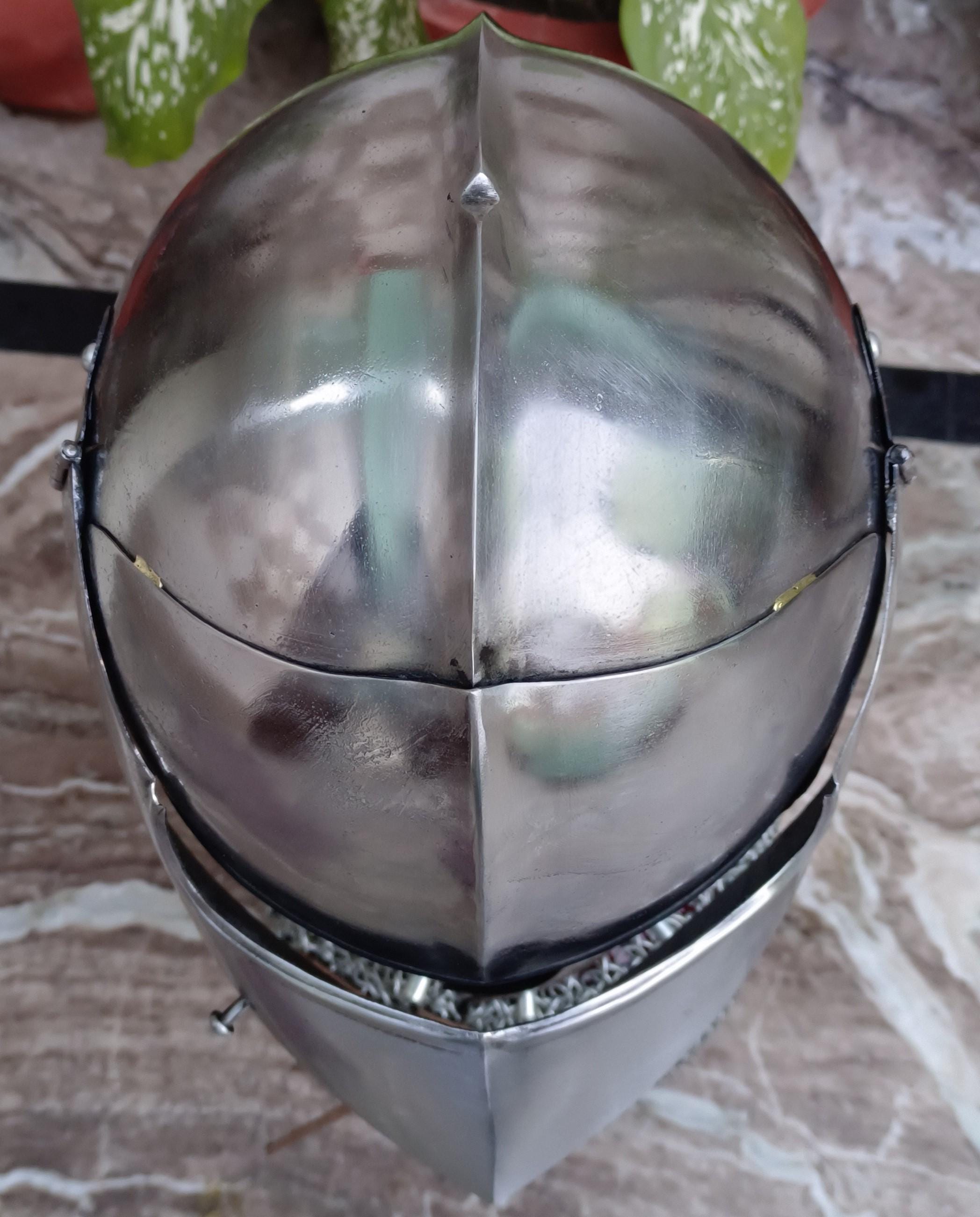 Knights Armor With Rondel, Gothic European Close Helmet 16 Gauge Steel ...