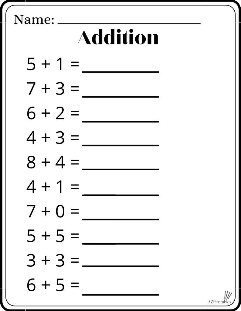 20 Printable Addition And Subtraction Worksheets Etsy