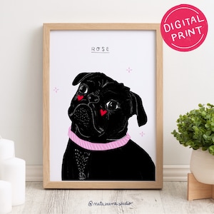 Pet portrait from photo, Custom Pet Portrait, Pet Memorial, Dog Portrait, Cat Portrait,  Gift for Dog Lover, DIGITAL FILE ONLY, father&#39;s day